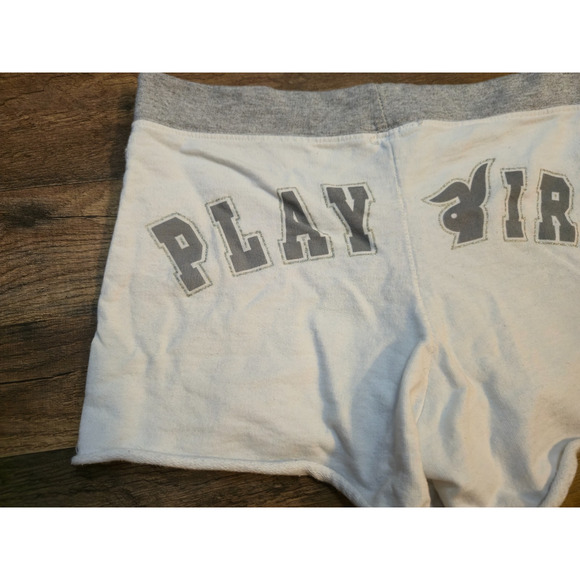 PLAYGIRLZ Women's L White Gray Lounge Shorts Made in USA Cotton “PLAY GIRL” - Picture 5 of 7